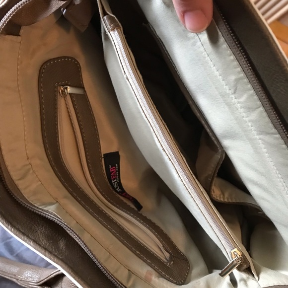 Tan with snakeprint shoulder purse, medium size - Picture 3 of 5